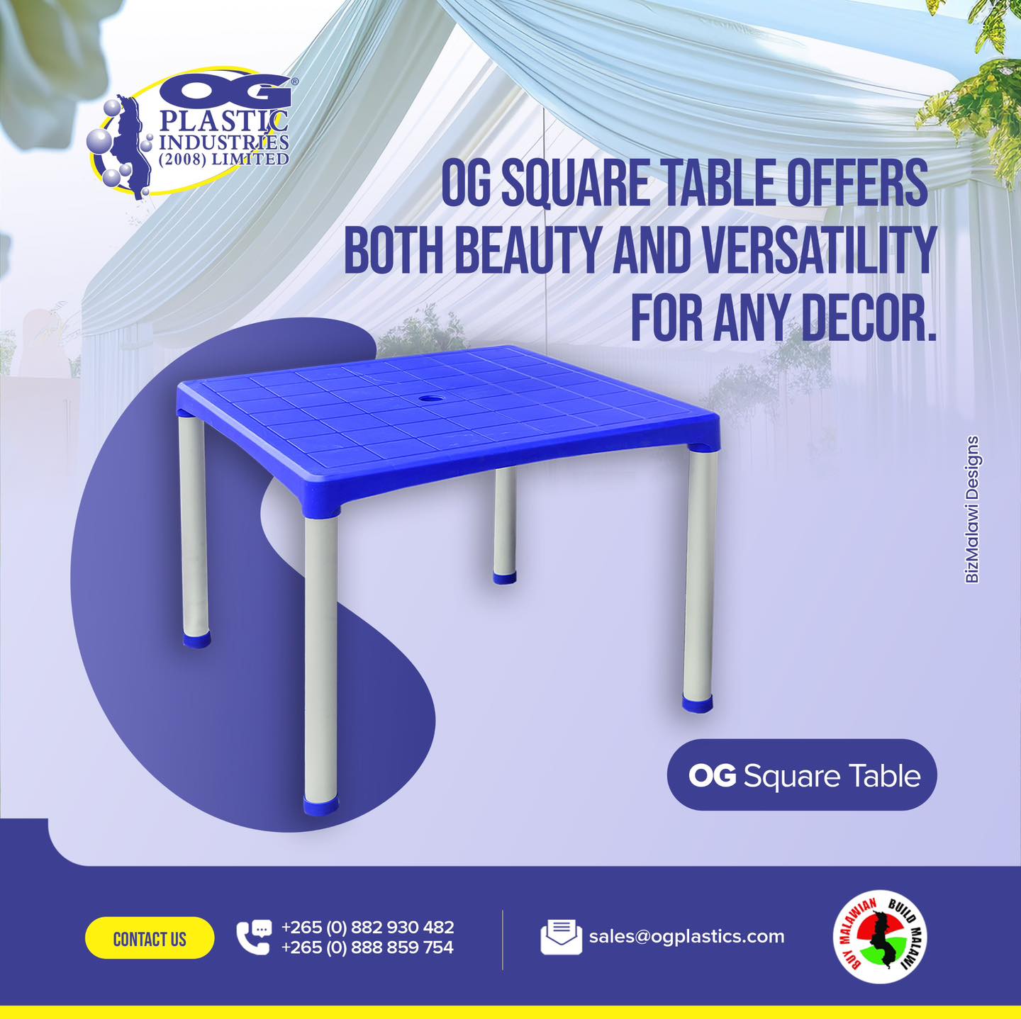 Strong and colorful square tables availa...