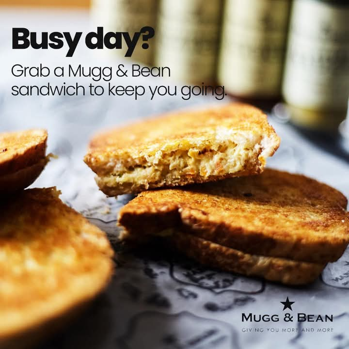 Busy day? 
Here’s a Mugg & Bean ...